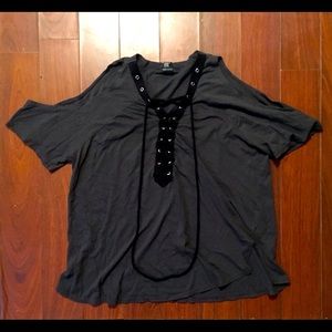 ❤️ Dark Gray Cut Off Shoulders Top